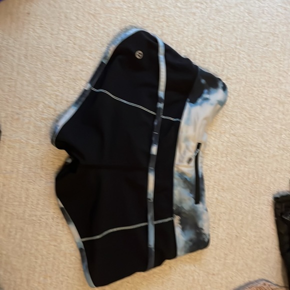 Black tie dye lululemon shorts. Worn once. - Picture 2 of 3